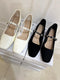 Women Stylish Rhinestone Decor Buckle Strap Block Mary Jane Heel